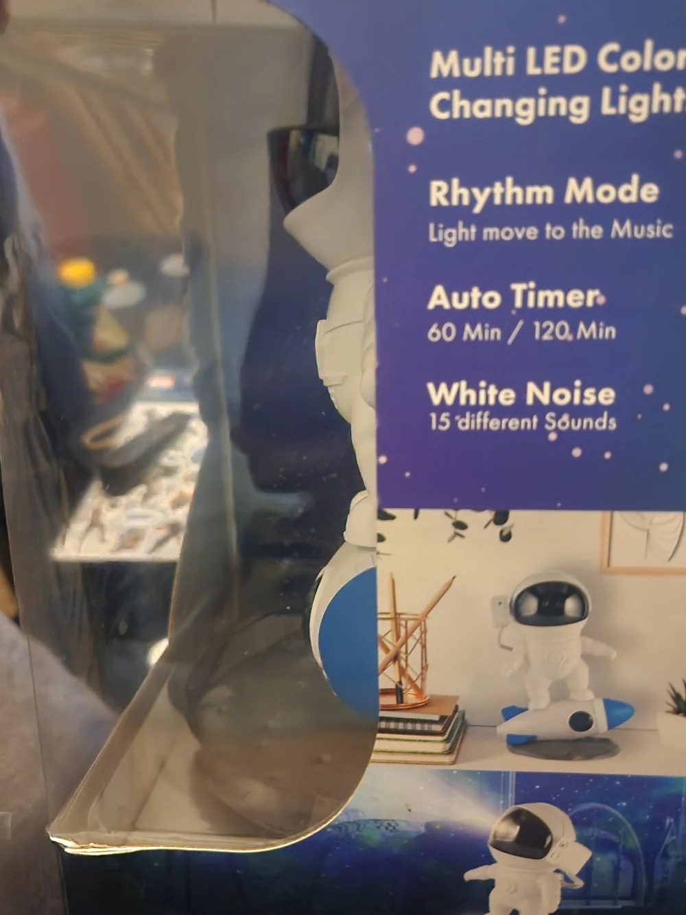 New Astronaut Bluetooth Speaker & Galaxy Projector - White and Blue